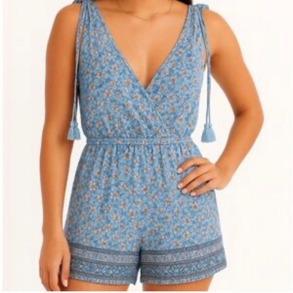 Spell Blue and Pink Floral Dress with Tassel Straps and Headband
